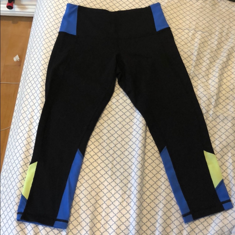 Lululemon Blue, Green, ans Black Crop 21”